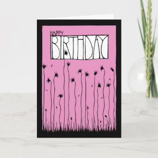 Pink Happy Birthday Card card