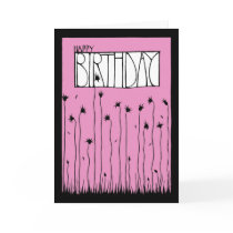 Pink Happy Birthday Card by floatinglemons Pink Happy Birthday Card