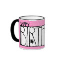 Pink Happy Birthday Mug by floatinglemons Pink Happy Birthday Mug