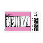 Pink Happy Birthday Stamp