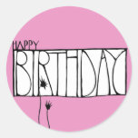 Pink Happy Birthday Sticker
