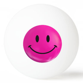 Pink Happy Smiley Ping Pong Ball