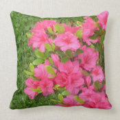 Pink Hardy Azaleas throwpillow