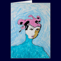 Pink Hat with Coordinating Lipstick cards