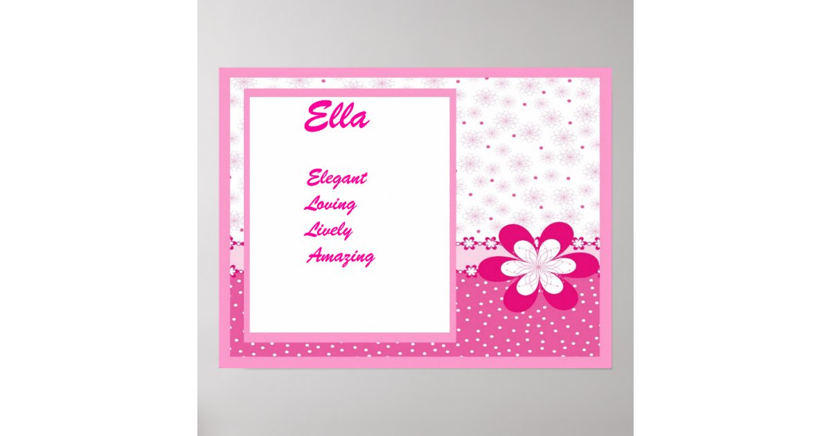 Pink Hawaiian Flower Teen Girls Name Art Print | Zazzle