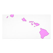 pink hawaiian island photo cards