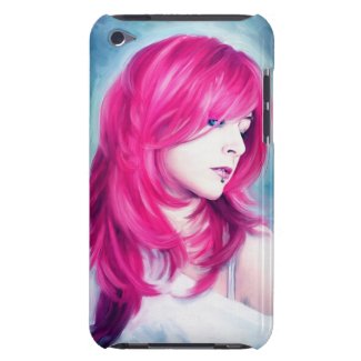 Pink Head sensual lady oil portrait painting Case-Mate iPod Touch Case