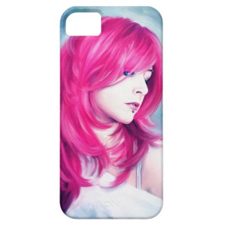 Pink Head sensual lady oil portrait painting iPhone 5 Cases