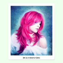Pink Head sensual  lady oil portrait painting posters