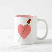 Pink Heart and Rose Mug
