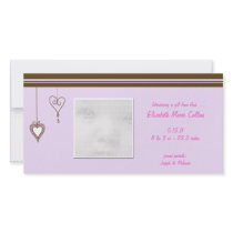 PInk Heart Baby Announcement Photo Cards