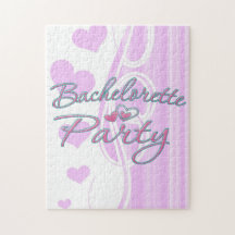 pink heart bachelorette party bridal shower puzzle