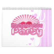 pink heart bachelorette party cute bridal calendar