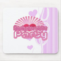 pink heart bachelorette party cute bridal mousepad