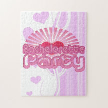 pink heart bachelorette party cute bridal puzzle