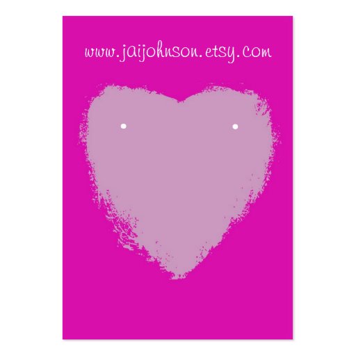 Pink Heart Background Earring Cards Business Card Template (front side)