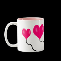 Pink Heart balloons Mug