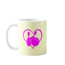 Pink heart bowling mugs