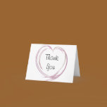 Pink Heart Bridesmaid Thank You Note Card cards