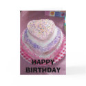 Pink Heart Cake,  HAPPY BIRTHDAY cards