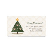 Pink Heart Christmas Tree Return Address Labels label