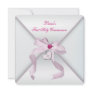 Pink Heart Cross Girls Pink First Communion Custom Invite