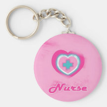 Pink Heart & Cross- Nurse Keychains