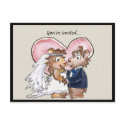 Pink Heart Cute Wedding Save the Date Cards postcards