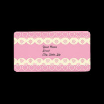 Pink Heart Eyelet Address Sticker labels