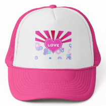 Pink heart hats