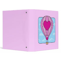 Pink Heart Hot Air Balloon Binder