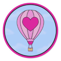 Pink Heart Hot Air Balloon Sticker by mariannegilliand Pink Heart Hot Air Balloon Sticker