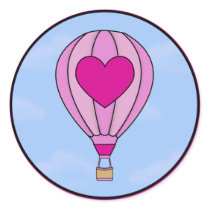 Pink Heart Hot Air Balloon Sticker by mariannegilliand Pink Heart Hot Air Balloon Sticker