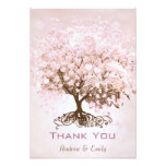 Pink Heart Leaf Tree Thank You invitations