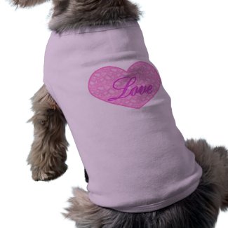 Pink Heart, Love Doggie t petshirt