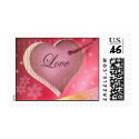 Pink heart love letter stamp