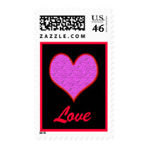 pink heart Love postage by DonnaGrayson pink heart Love postage