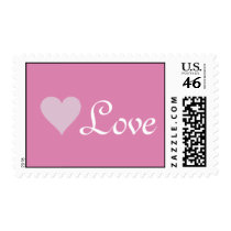 Pink Heart Love Postage Stamps