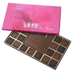 Pink Heart Love You Always Valentines Chocolates 45 Piece Box Of Chocolates