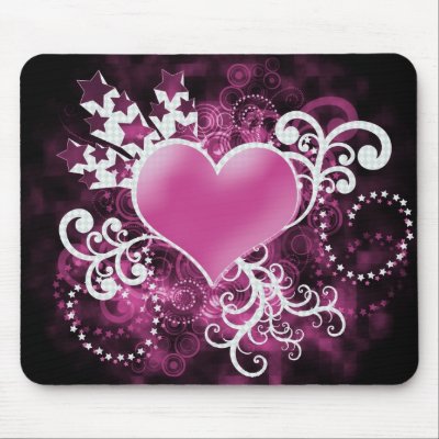 Pink Heart Mouse Mat by Krissy_B