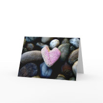 Pink Heart Of Stone Card by bwmedia Pink Heart Of Stone Card