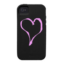 Pink heart on black. Case-Mate iPhone 4 cover
