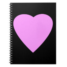Pink Heart on Black. Note Book