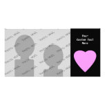 Pink Heart on Black. Picture Card