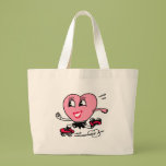 Pink Heart on Roller Skates Tote Bag