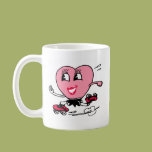 Pink Heart on Roller Skates Coffee Mugs