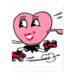 Pink Heart on Roller Skates Postcards