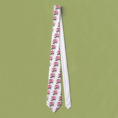 Pink Heart on Roller Skates Neck Wear Zazzle_tie Pink Heart on Roller Skates Neck Wear Zazzle_tie