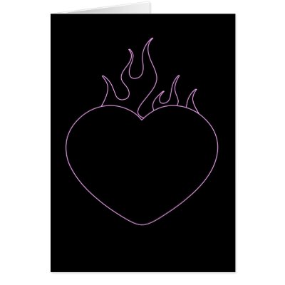 Pink heart outline cards by megnomad. send your message of love in this bold heart design card