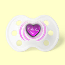 Pink Heart Personalized Baby Girl pacifiers